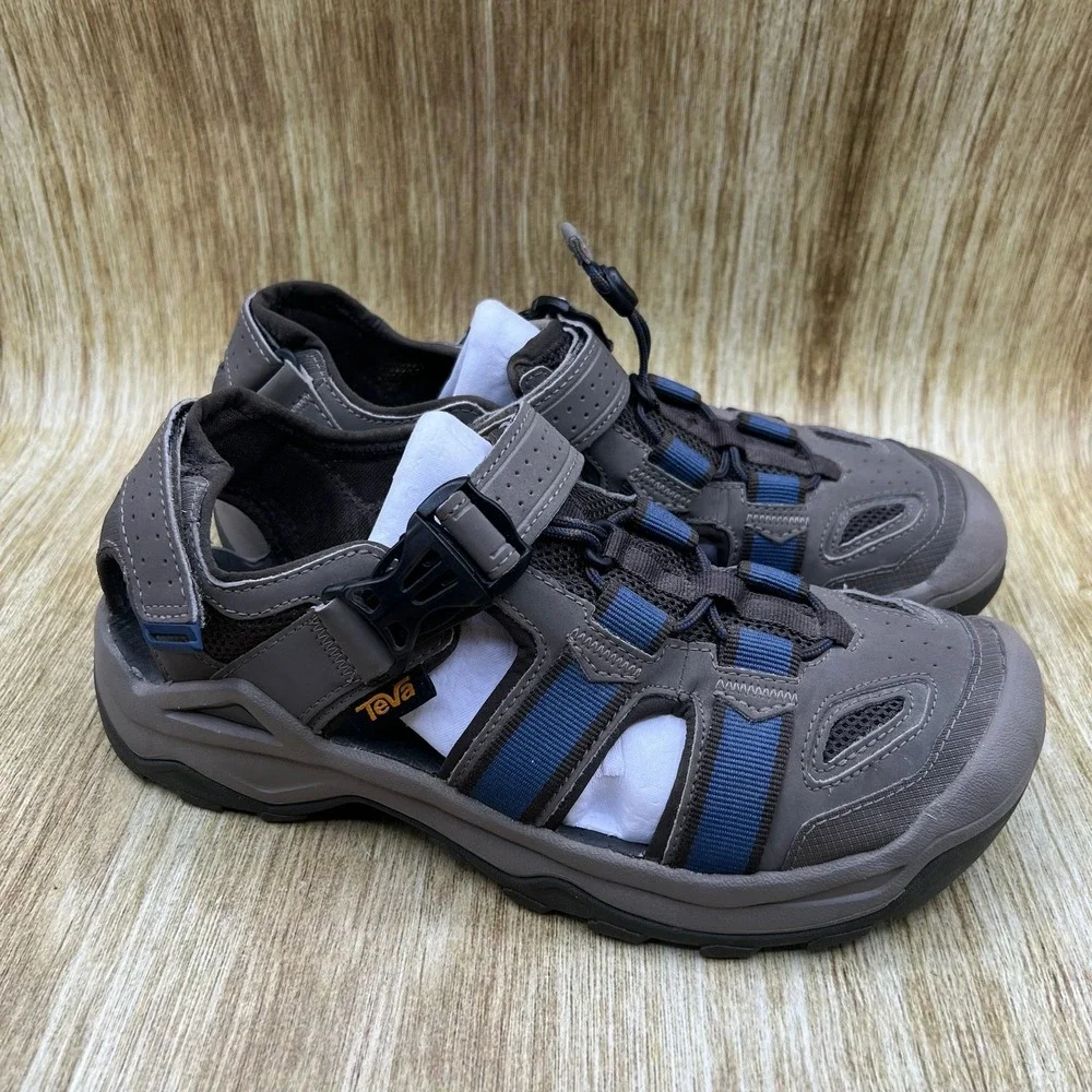 Teva Omnium 2 Sandals Men's 8 Grey Blue Closed Toe Hiking Water Sport 1019180